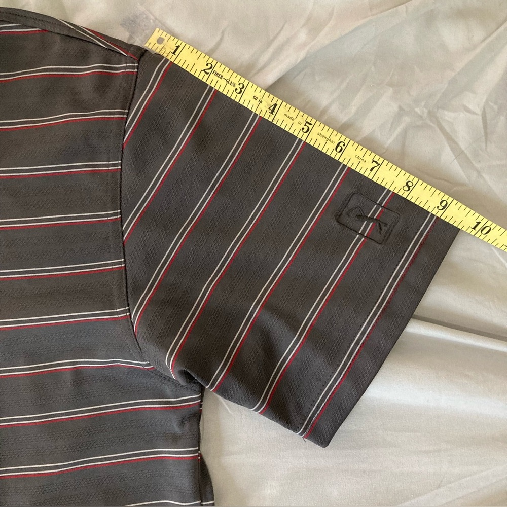PGA Tour Men's Airflux Short Sleeve Golf Polo Shirt Gray Striped Size Small - Picture 6 of 10